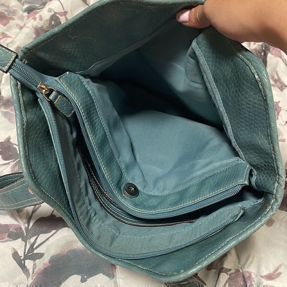 Y2K turquoise and silver shoulder medium size handbag - Picture 7 of 12